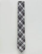Heart & Dagger Blade Tie In Check - Gray