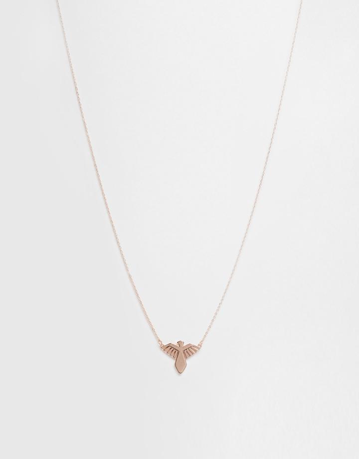 Asos Pretty Bird Necklace - Rose Gold