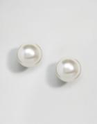 Asos Extra Large Pearl Stud Earrings - Cream