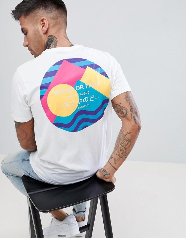 Friend Or Faux Sanko Back Print T-shirt-white