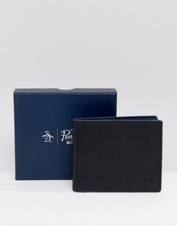 Original Penguin Leather Wallet In Black - Black