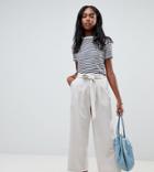 Asos Design Tall The Culotte With Tie Waist - Gray