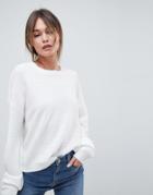 Asos Design Sweater In Oversize In Ripple Stitch - White