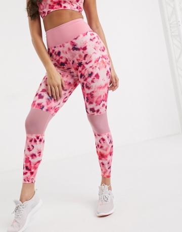 Wolf & Whistle Curve Eco Leggings In Pink Petal Print