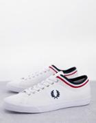 Fred Perry Underspin Tipped Cuff Twill Sneakers In White
