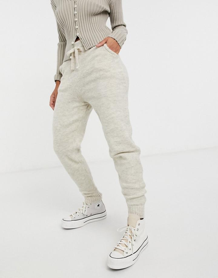 New Look Knit Sweatpants Set In Oatmeal-neutral