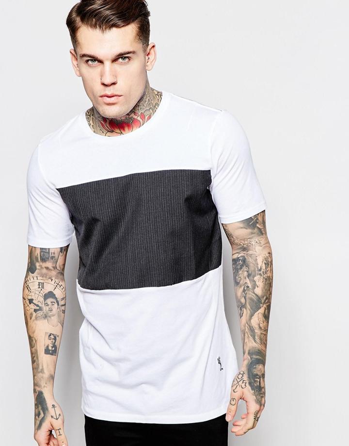 Religion T-shirt With Woven Panel - White