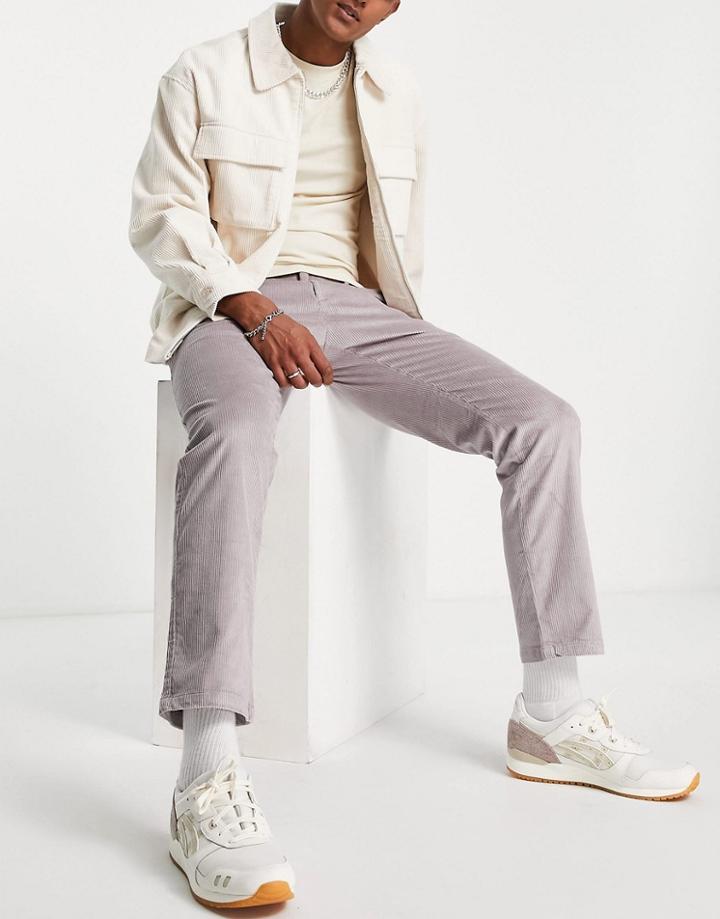 River Island Relaxed Cord Pants In Purple