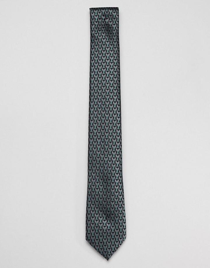 Ben Sherman Silk Owl All Over Print Tie - Navy