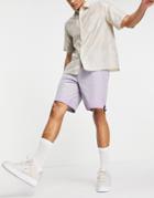 Liquor N Poker Retro Nylon Shorts In Gray With Logo Print And Contrast Piping-grey