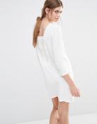 See U Soon Shift Dress With Lattice Back - Off White