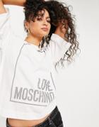 Love Moschino Box Logo Boxy T-shirt In White