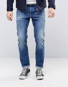 Asos Slim Jeans In Retro Dark Wash - Blue
