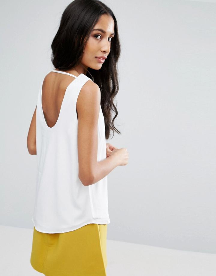 Vero Moda Tank Top With Open Back - White