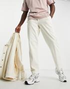 Topman Relaxed Corduroy Pants With Elasticized Waistband In Off-white - Part Of A Set