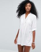 Anmol Classic White Beach Shirt Dress - White