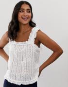 Y.a.s Broderie Cami Top-white