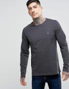Pretty Green Mitchell Long Sleeve Crew Neck T-shirt In Gray - Gray