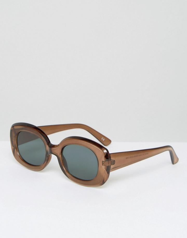 Asos Square 90s Sunglasses - Brown