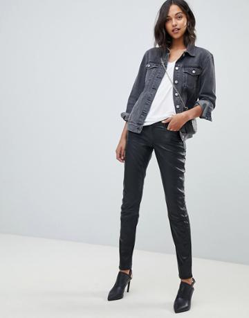 Lab Leather Pants In Skinny Fit - Black