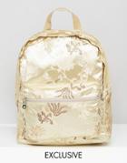 Reclaimed Vintage Satin Brocade Backpack - Gold