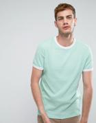 Asos T-shirt In Textured Waffle Fabric In Mint - Green
