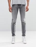 Diesel Sleenker Skinny Jeans 674t Light Gray - Gray