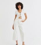 Pull & Bear Wide Leg Jeans In White