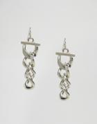 Asos Chain Drop Earrings - Silver