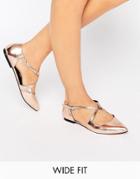 Asos Live For The Moment Wide Fit Ballet Flats - Beige