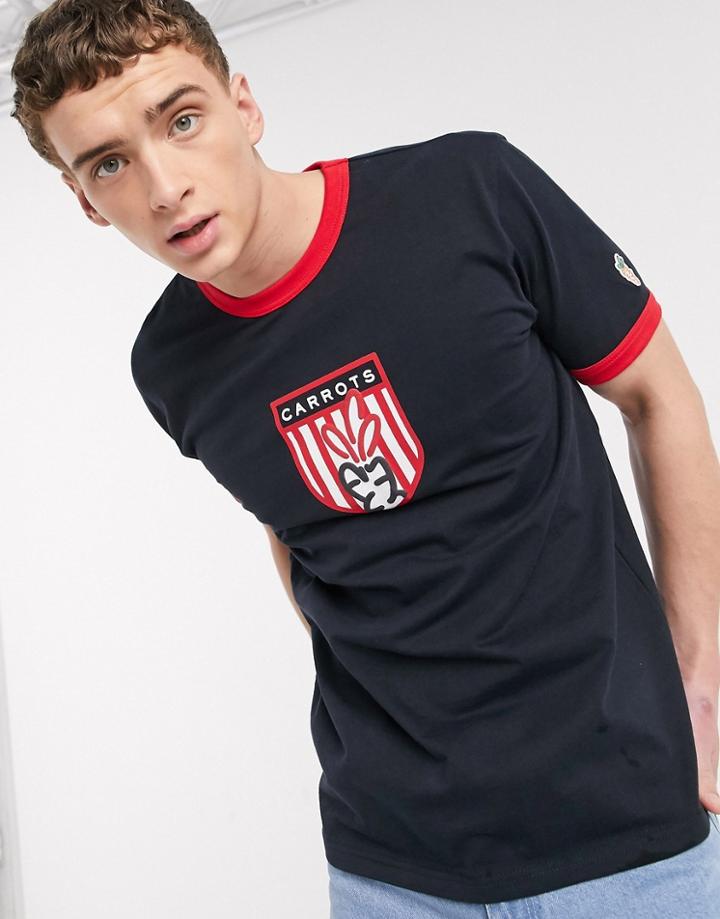 Carrots Shield Ringer T-shirt In Navy
