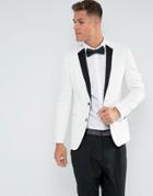 New Look Tuxedo Jacket In White - White