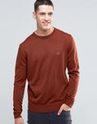 Pretty Green Sweater With Crew Neck In Slim Fit Spice Red - Red