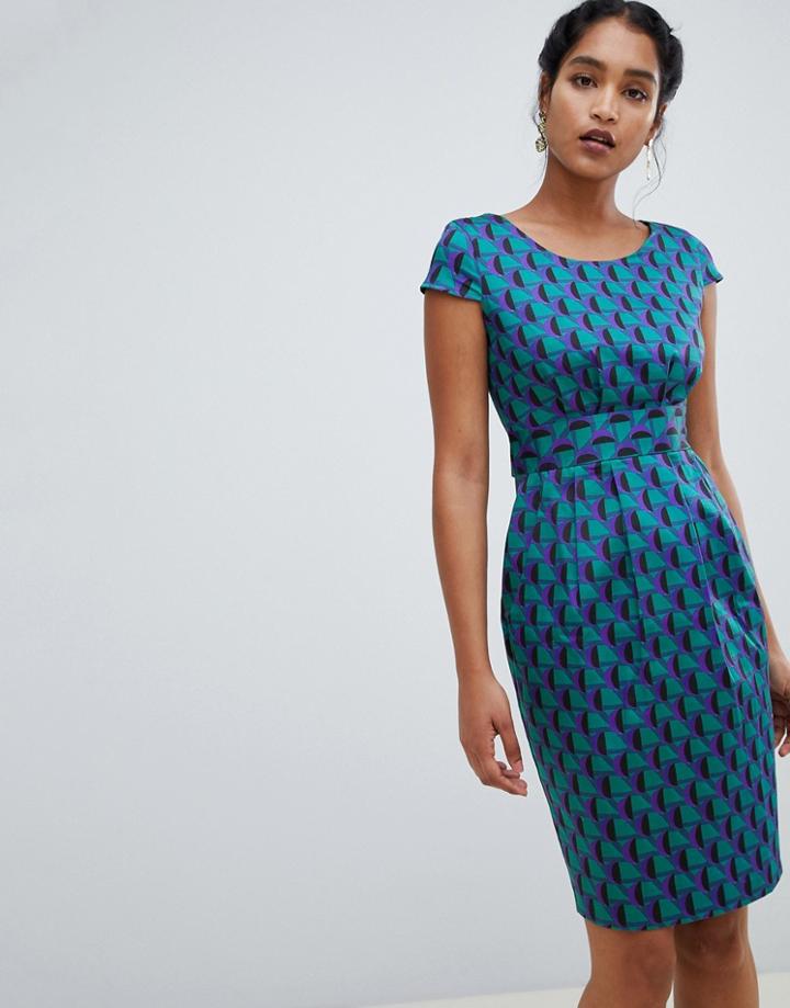 Closet London Printed Tulip Dress - Multi