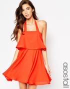Asos Tall Bandeau Crop Top Skater With Wide Straps - Blush $32.00