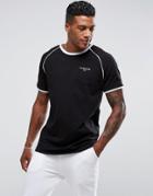 Illusive London Poly T-shirt In Black With Piping - Black