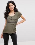 Blend She Ricky Printed T-shirt - Green