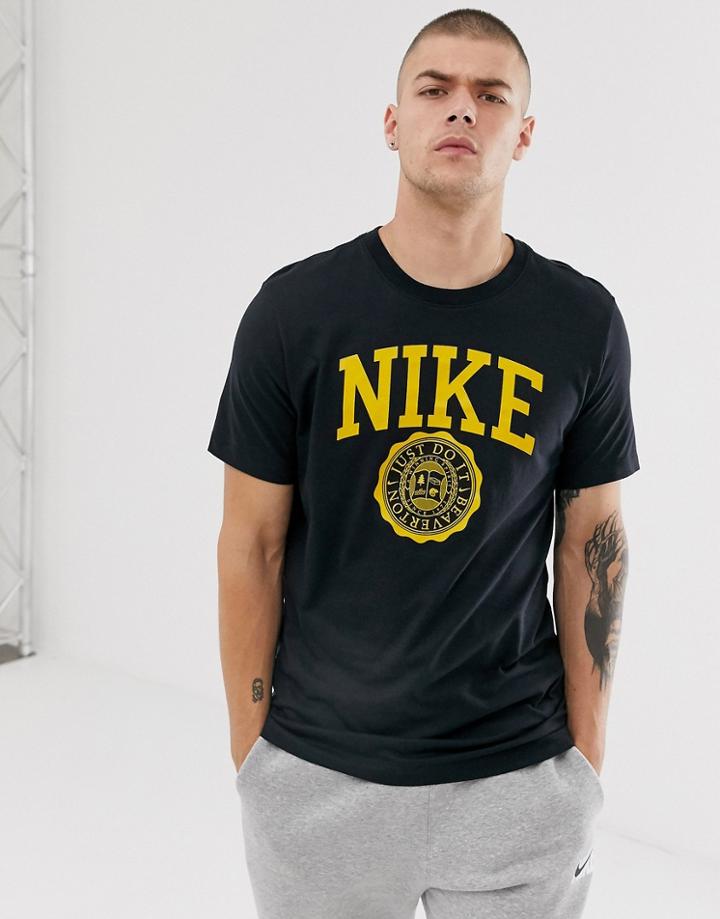 Nike Collegiate Logo Bt-shirt In Black