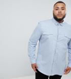Asos Design Plus Slim Fit Western Shirt In Blue - Blue