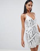 Rare Strappy Cami Embellished Dress - White