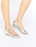 New Look Metallic Multi Strap Shoe - Silver