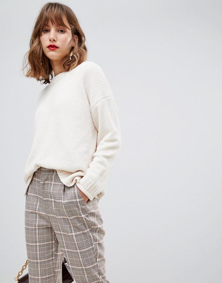 Stradivarius Soft Touch Knitted Sweater In Cream - Cream