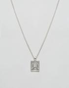 Chained & Able Old English Dogtag Necklace In Silver - Silver