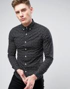 Only & Sons Shirt In All Over Print In Slim Fit - Black