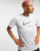 Nike Running Dri-fit Colorblock T-shirt In Gray-grey