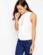 Asos Shell Top With Keyhole - Ivory