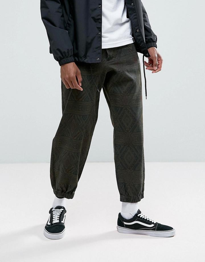 Asos Wide Joggers With Abstract Print - Green