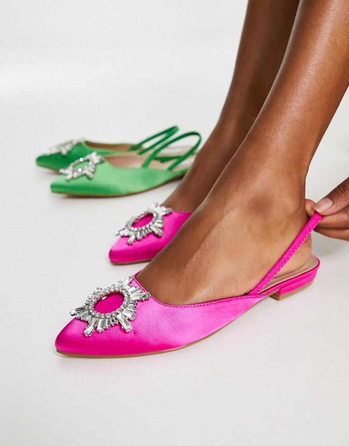 Bebo Jana Jewel Toe Sling Back Shoes In Pink