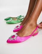 Bebo Jana Jewel Toe Sling Back Shoes In Pink