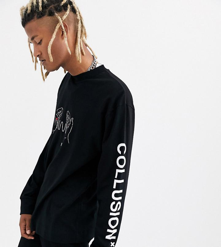 Collusion Long Sleeve Printed T-shirt